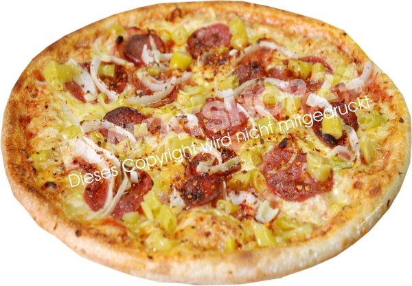 Pizza Aufkleber mit Foto Pizza für Schaufensterwerbung Pizzeria