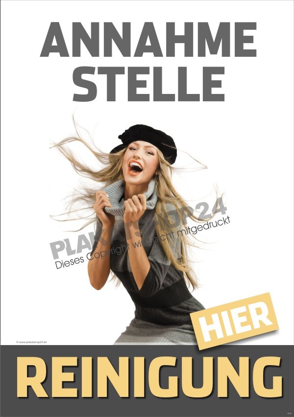 Annahmestellen-Plakat für Reinigung und Textilpflege