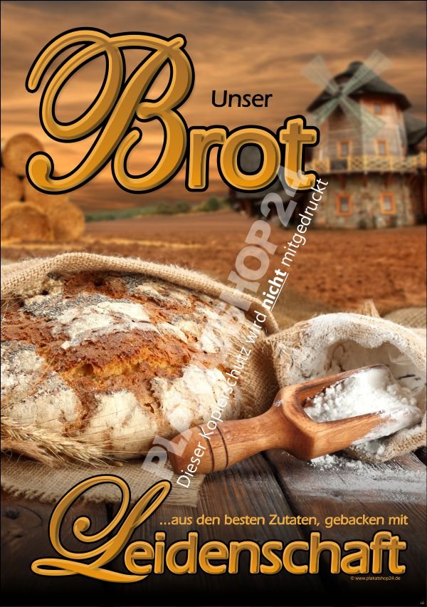 Bäckerei-Werbeschild (Plakat) für Qualitäts-Brot 