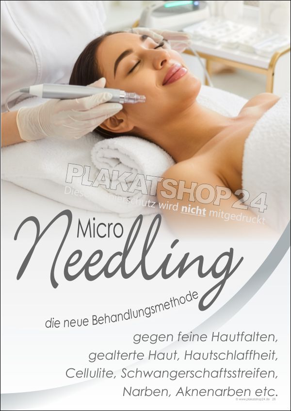 Plakat Micro Needling Kosmetikstudio | Werbeposter Hautverjüngung wetterfest