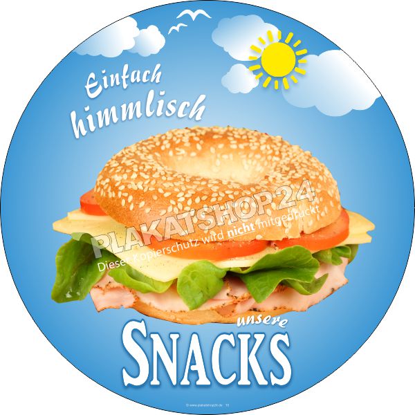 Snack-Aufkleber Bagel frisch belegt