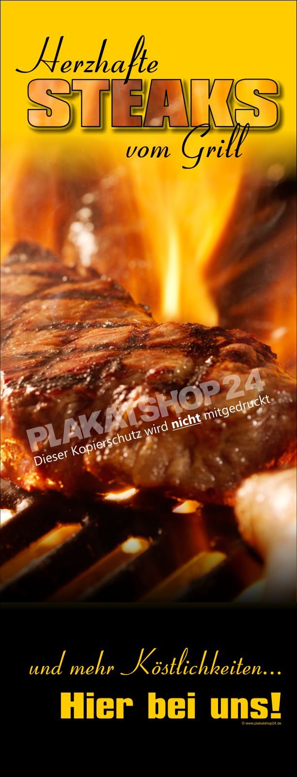 Werbebanner Herzhafte Steaks vom Grill