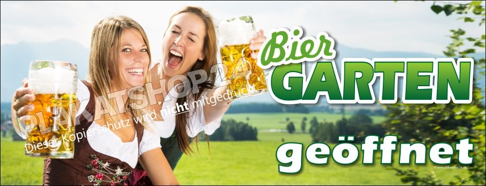 42cf4ebd919eb4b1e43ff414958b1547 Werbe-Banner Biergarten geöffnet