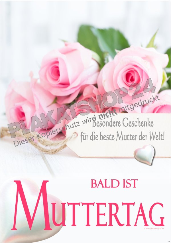 Zeitloses Muttertags-Plakat mit Rosenmotiv