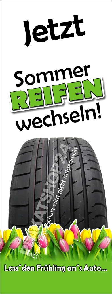 Werbe-Banner Reifenwechsel im Frühjahr