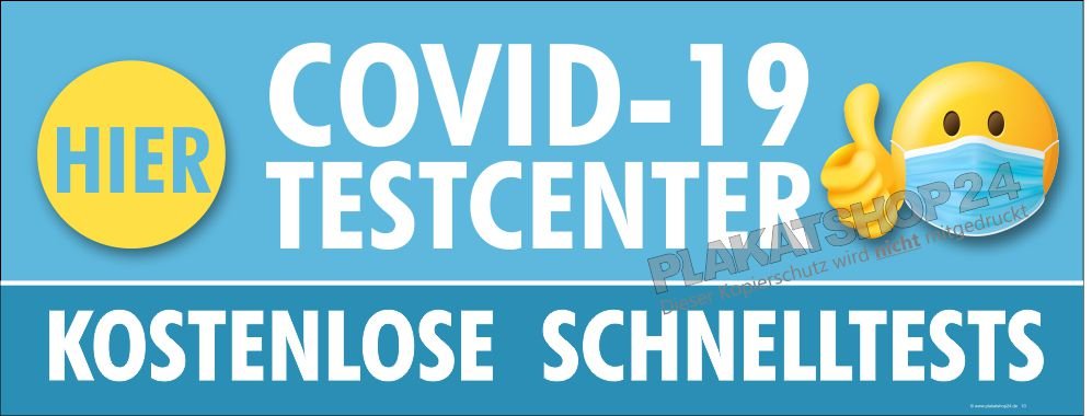 Corona-Hinweisbanner Teststelle