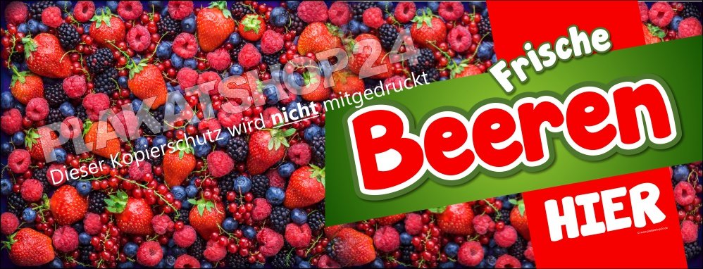 Beerenbanner für Hofladen, Hofeinfahrt, Markstand