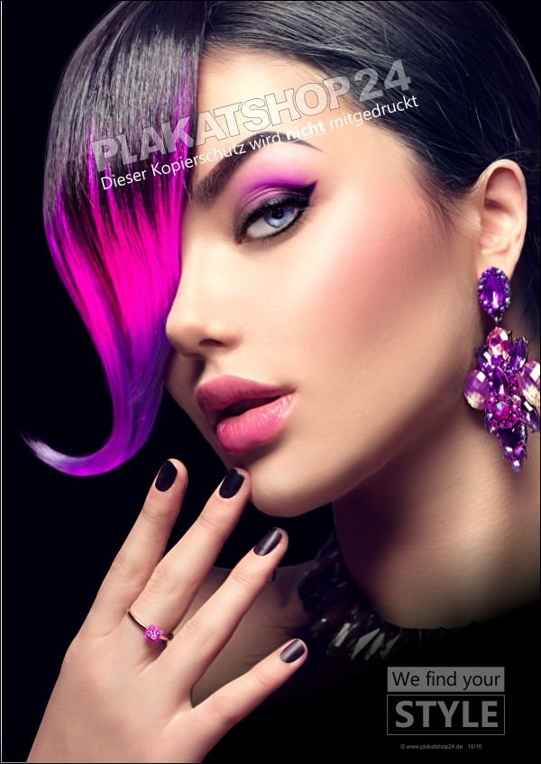 Modernes Frisuren-Plakat Schwarz/Pink
