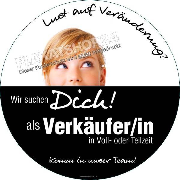 Aufkleber gesucht Verkäufer/in Einzelhandel