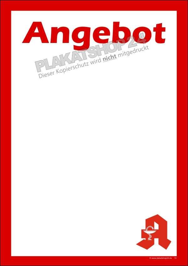 Angebotsplakat für Apotheken