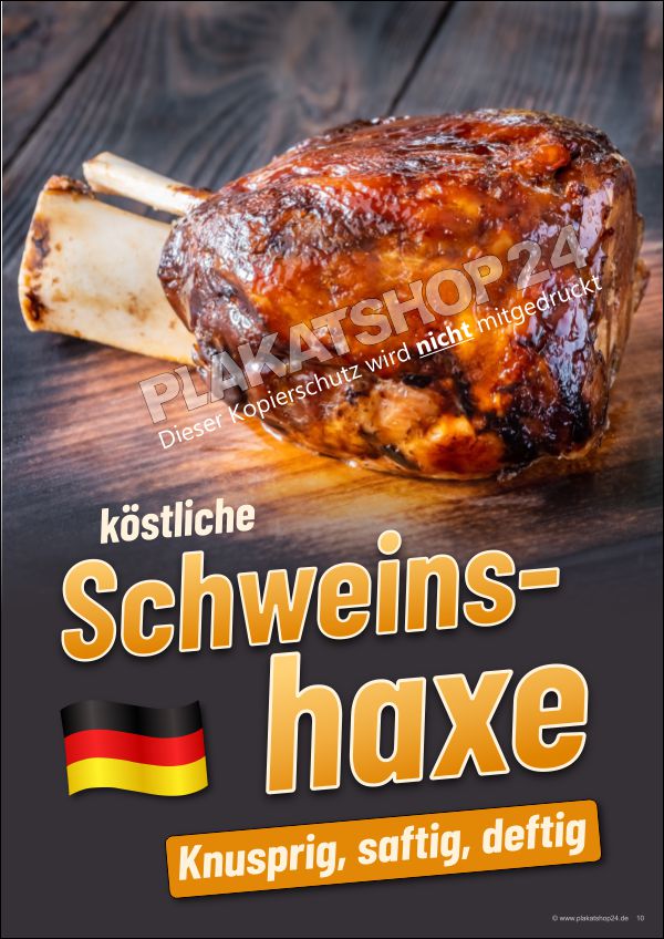 Werbeplakat für Schweinshaxe Werbeplakat für Schweinshaxe