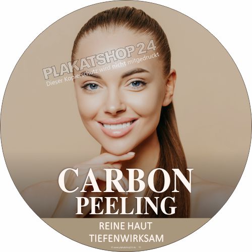 Kosmetikaufkleber mit Werbung für Carbon Peeling
