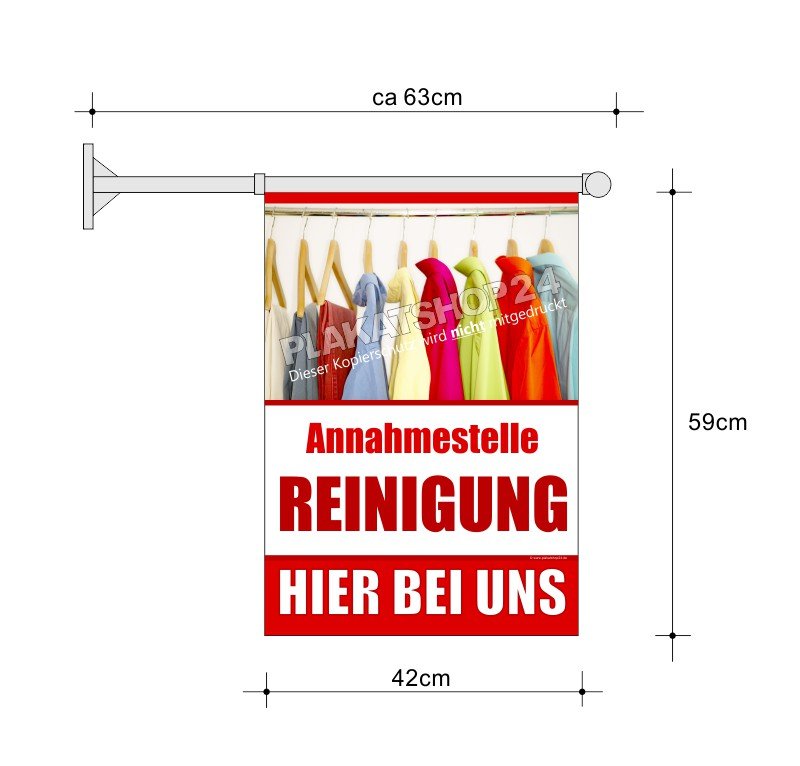 Fahne für Außenwerbung Annahmestelle Reinigung