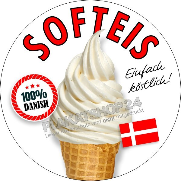 Aufkleber Danish Softeis / dänisches Softeis
