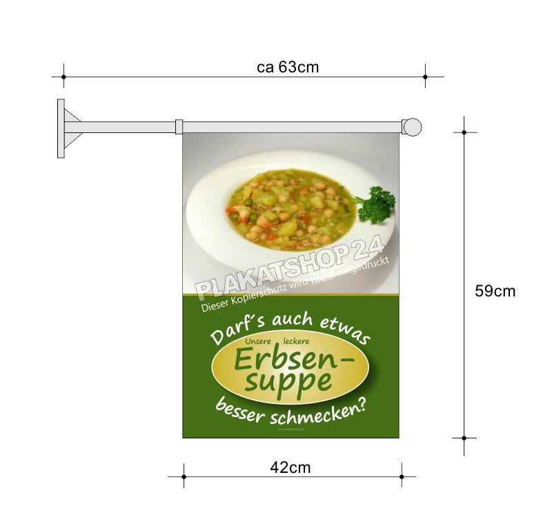 Imbiss-Fahne A2 für Erbsensuppe