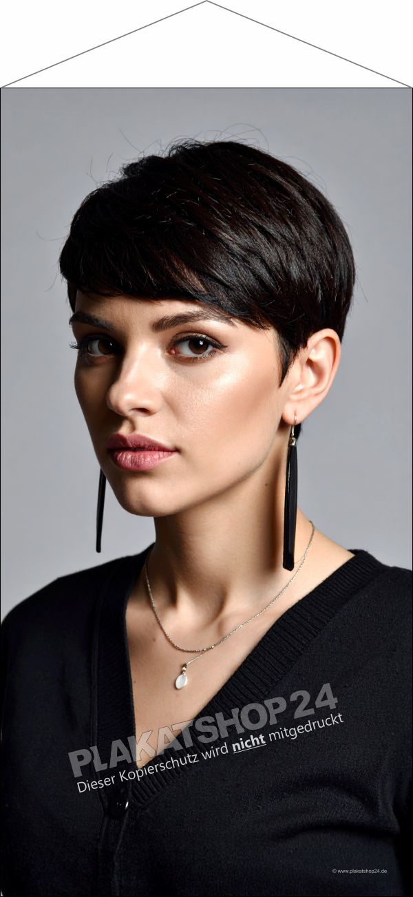 Textilbanner Damen-Kurzhaar Frisur