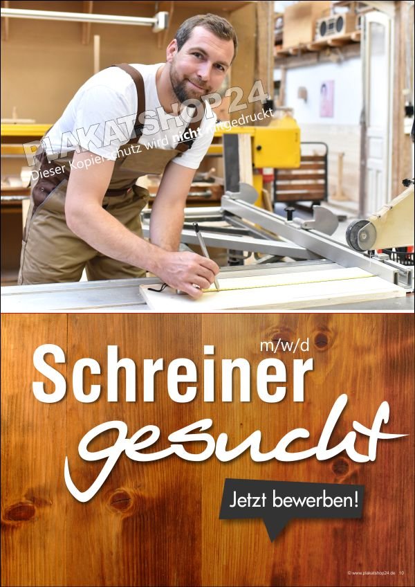 Bauzaunplakat Tischler gesucht