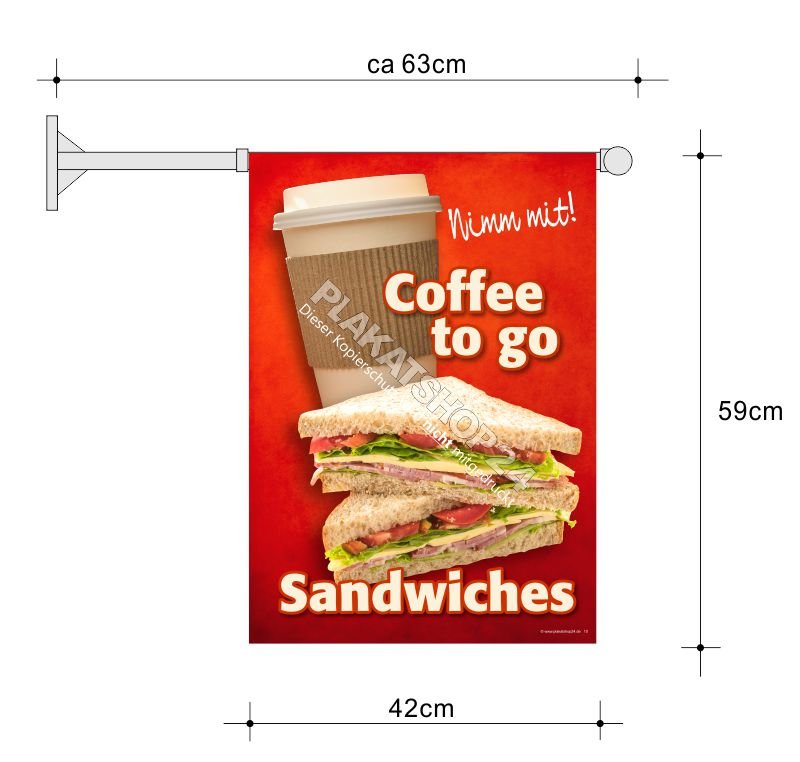 stockfahne-sandwich-coffee Stockfahne Sandwiches und Coffee to go