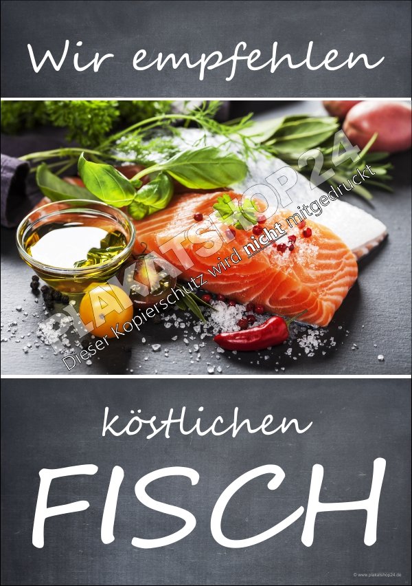 XA7656559f9caa3541d Werbeplakat Wir empfehlen Fisch