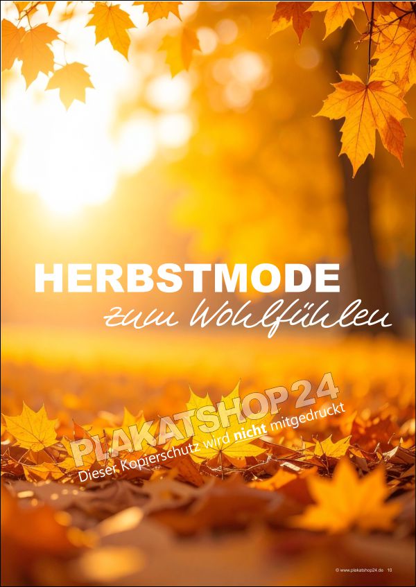 Plakat Herbstmode zum Wohlfühlen Plakat Herbstmode zum Wohlfühlen
