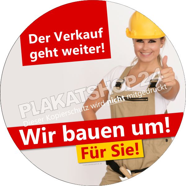 Aufkleber Wir bauen um