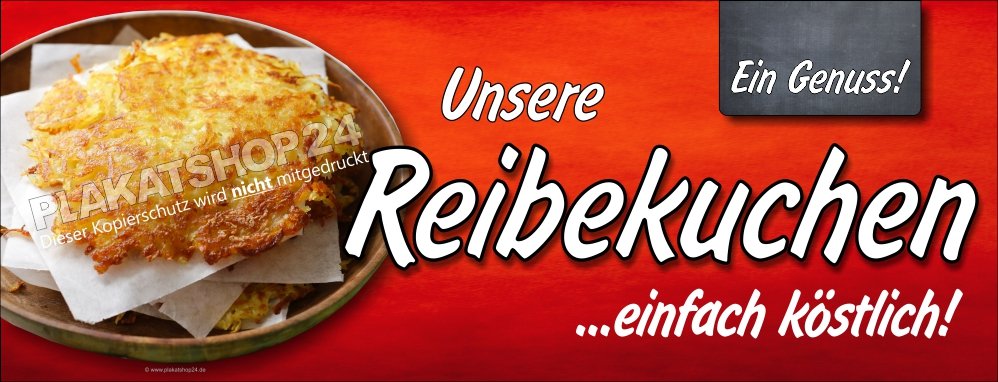 XA7164 Imbiss-Werbebanner für frische Reibenkuchen