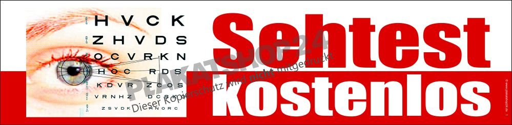 Sehtest-Fensterfolie für Augenoptiker-Werbung