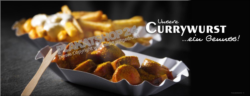 Werbebanner Imbiss Currywurst