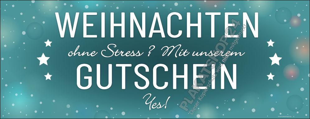 Werbeplane für Gutscheine zu Weihnachten Werbeplane für Gutscheine zu Weihnachten