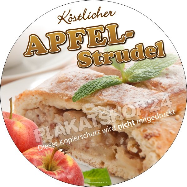 Werbefolie für Bäckerei/Café leckerer Apfelstrudel