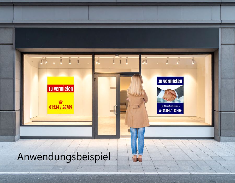 Plakat für die Vermietung von Haus, Geschäft oder Wohnung Plakat für die Vermietung von Haus, Geschäft oder Wohnung