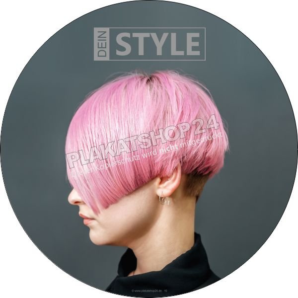 Frisurenaufkleber pinkfarbene Haare