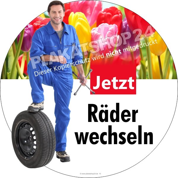 Werbefolie für Reifenwechsel zum Frühling