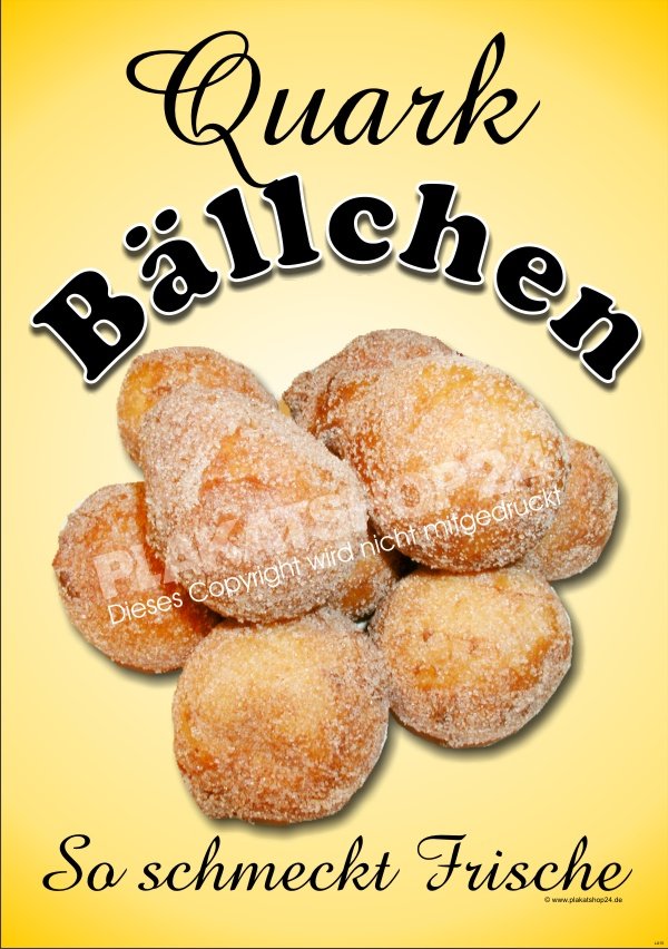 Werbeplakat Quarkbällchen