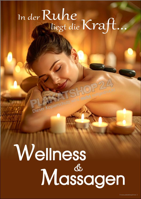 Werbeplakat Massage und Wellness