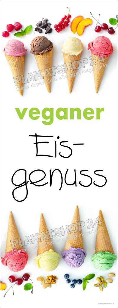 PVC-Banner bedruckt mit Werbung für veganes Eis
