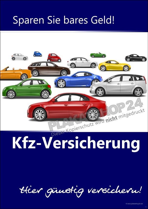 Poster Werbung für Kfz-Versicherung