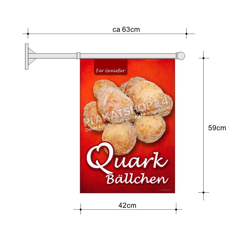 Günstige Fahne für Quarkbällchen