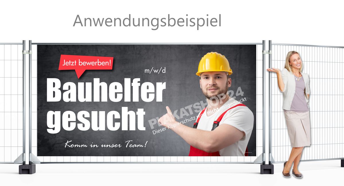 Bauhelfer gesucht - Großflächenbanner Bauhelfer gesucht - Großflächenbanner