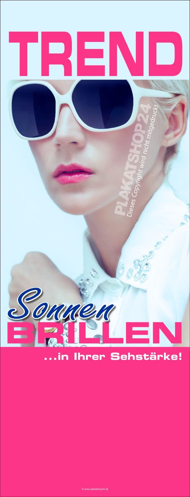 Dekobanner für Sonnenbrillen-Angebot beim Augenoptiker
