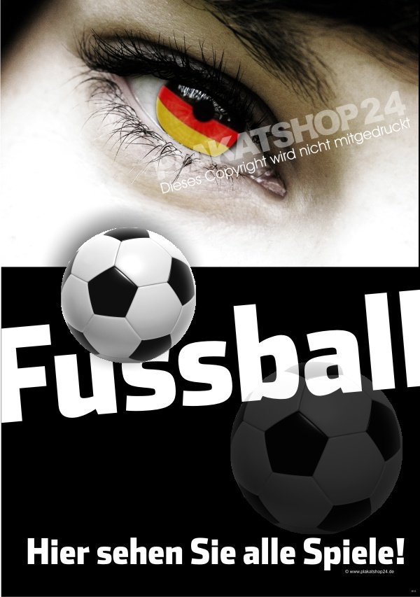 Fussball-Plakat für Werbung Übertragung der Fussballspiele