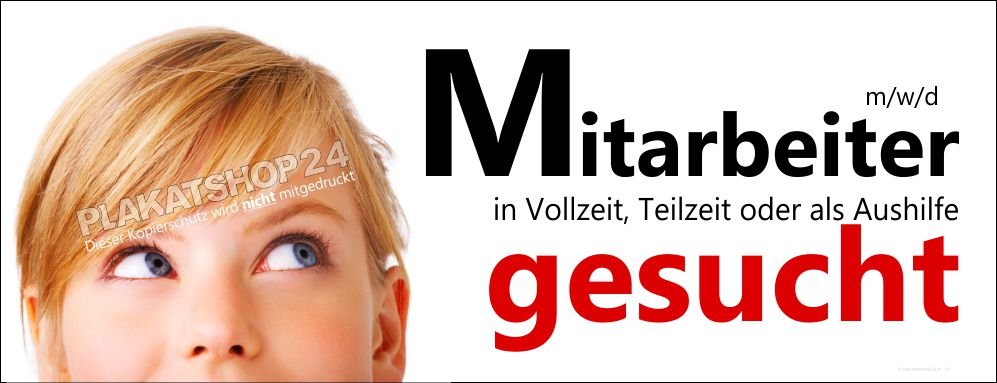 Werbeplane Mitarbeiter gesucht