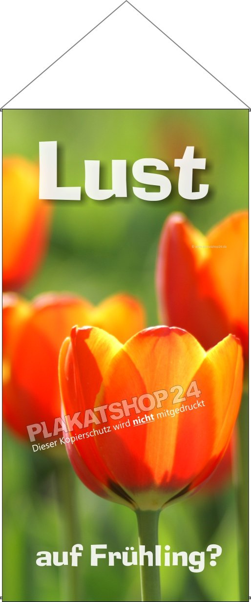 Dekoratives Stoffbanner mit Tulpen-Motiv
