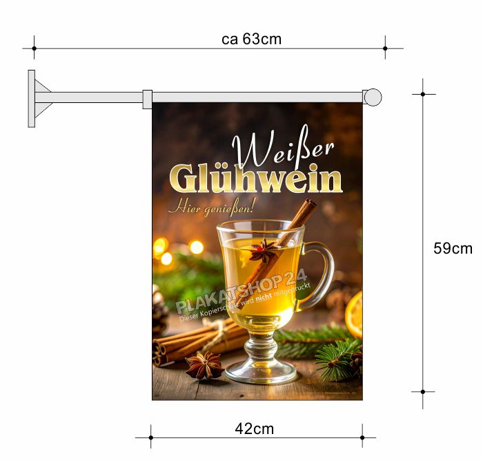 Stockfahne weißer Glühwein jetzt genießen!