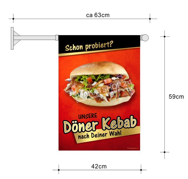 Auffällige Döner Kebab-Fahne 