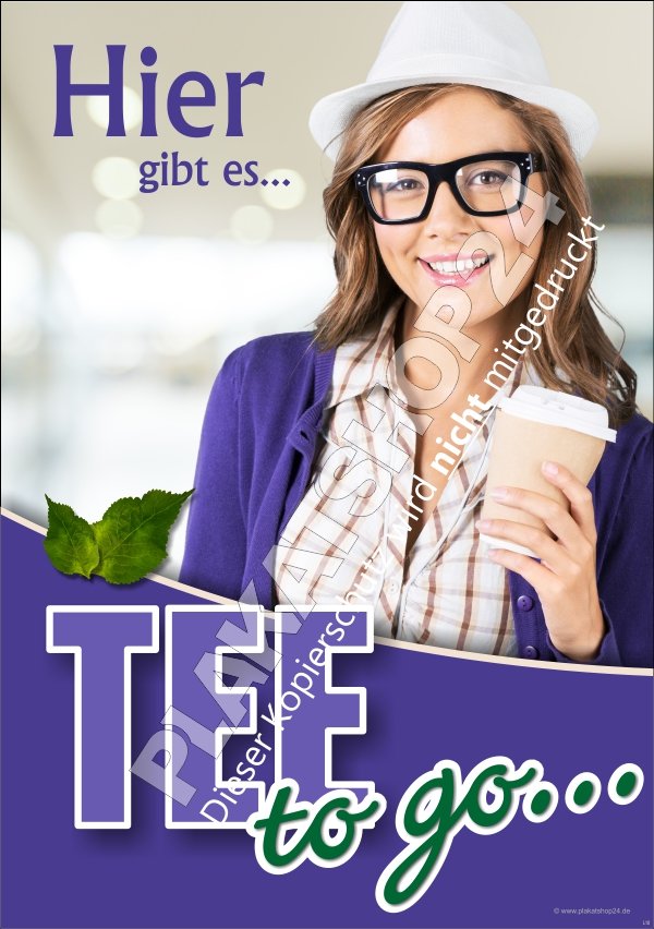 Plakat Tee zum Mitnehmen