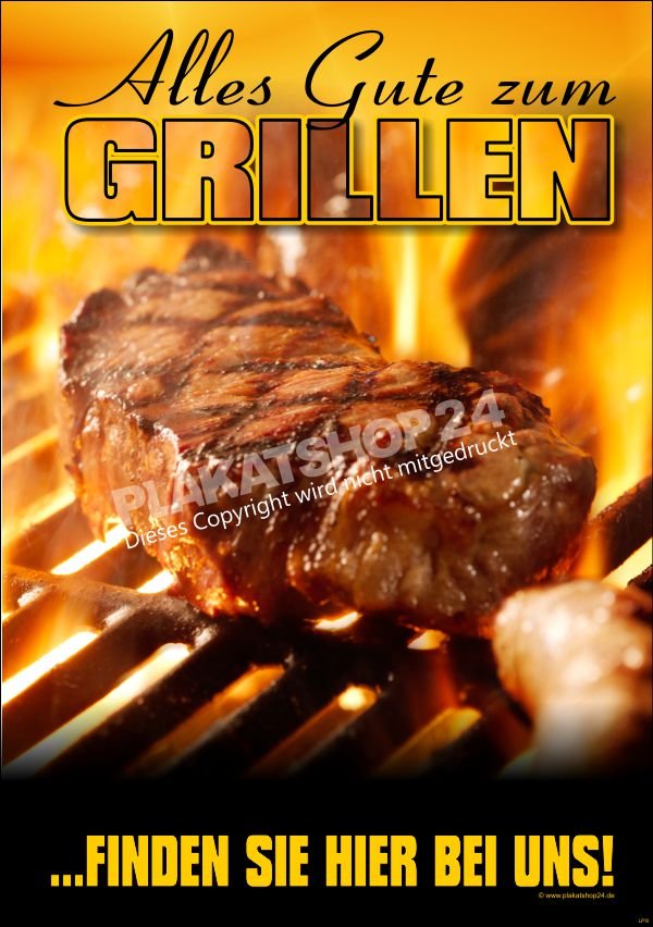 Werbeschild für die Grill-Saison