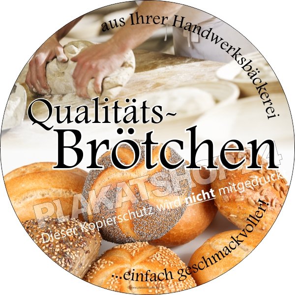 Brötchen-Aufkleber für Handwerksbäcker