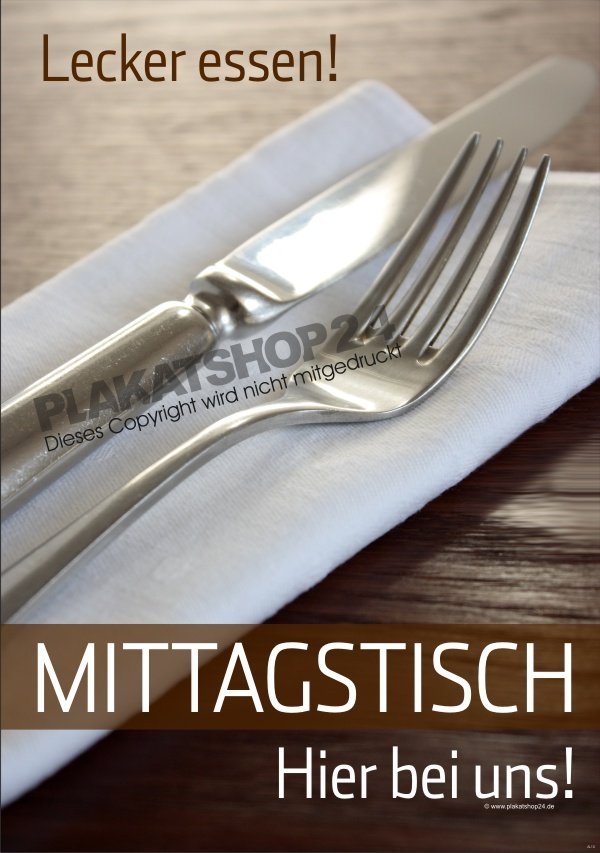 1cddc51b8332bac198f0de3a82ead935 Plakat für Mittagstisch-Werbung z.B. für Kundenstopper