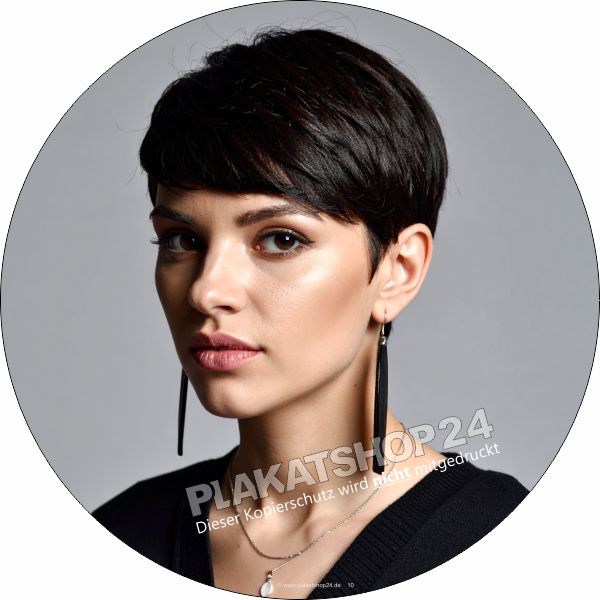 Schaufensterfolie für Friseure - Kurzhaar Damen Frisur